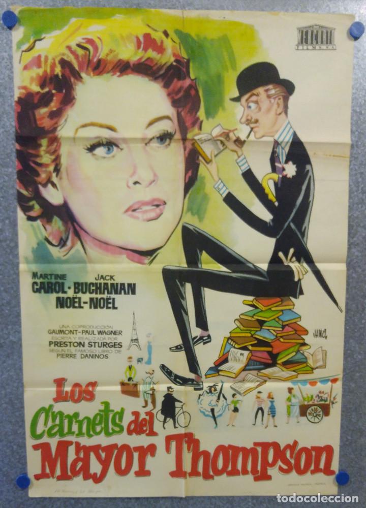Cine: Los carnets del Mayor Thompson. . A&Ntilde;O 1963. POSTER ORIGINAL