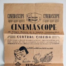 Cine: CARTEL LOCAL CENTRAL CINEMA DE SAX (ALICANTE) - EL PRINCIPE VALIENTE AÑO 1955 - ESTRENO CINEMASCOPE. Lote 159789026