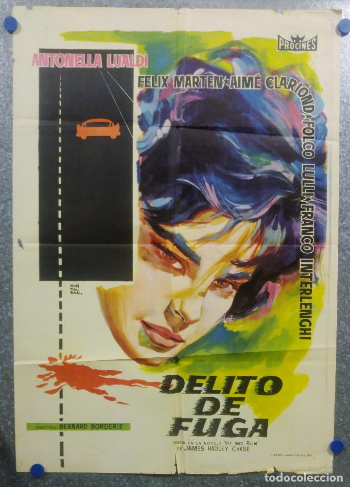 Cin&eacute;ma: Delito de fuga. Antonella Lualdi, F&eacute;lix Marten, Aim&eacute; Clariond  A&Ntilde;O 1960. POSTER ORIGINAL