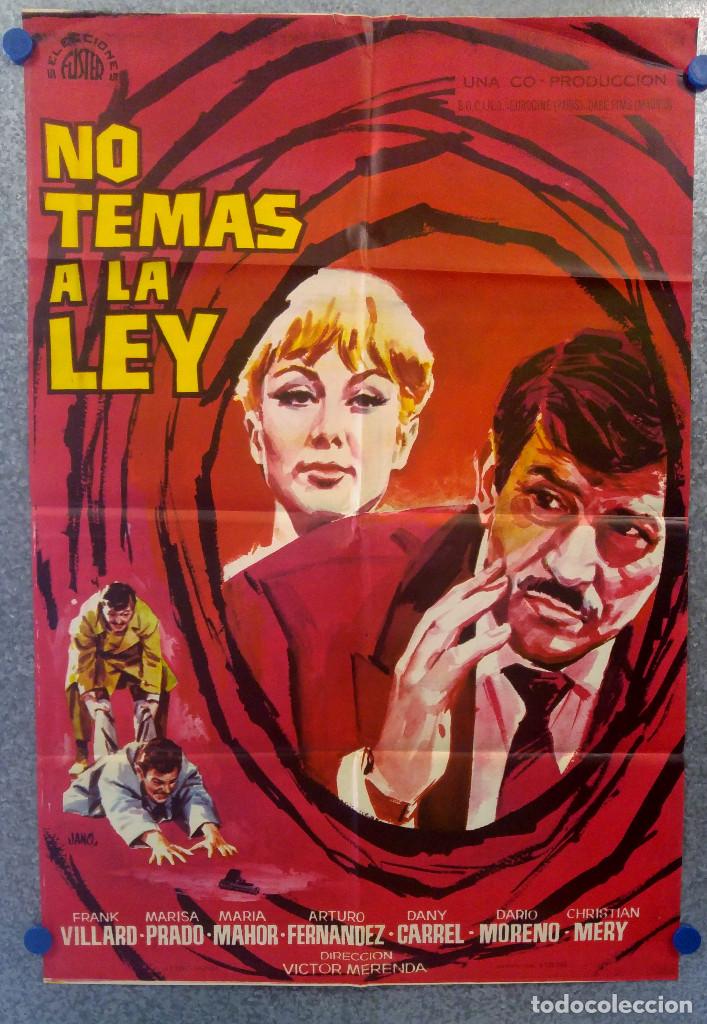 Cin&eacute;ma: No temas a la ley. Franck Villard, Dario Moreno, Marisa Prado. A&Ntilde;O 1963. POSTER ORIGINAL
