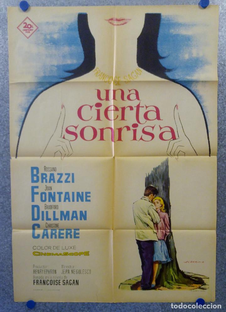 Cinema: Una cierta sonrisa. Rossano Brazzi, Joan Fontaine, Bradford Dillman A&Ntilde;O 1964. POSTER ORIGINAL