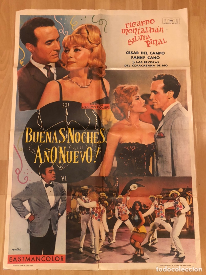 Cinema: Cartel o poster buenas noches a&ntilde;o nuevo ricardo montalban S&iacute;lvia pinal