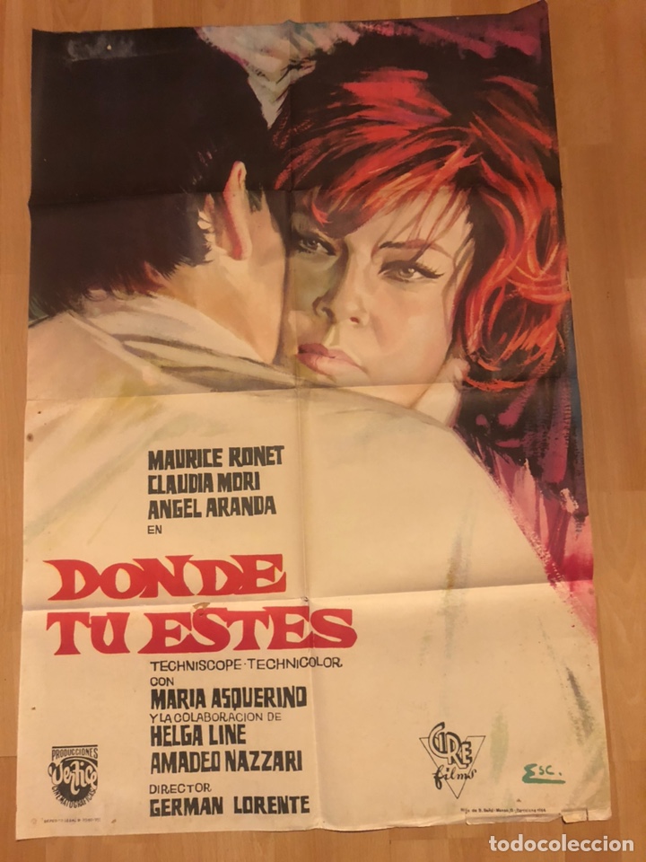 Cinema: Cartel o poster donde tu estes maurice ronet claudia mori angel aranda