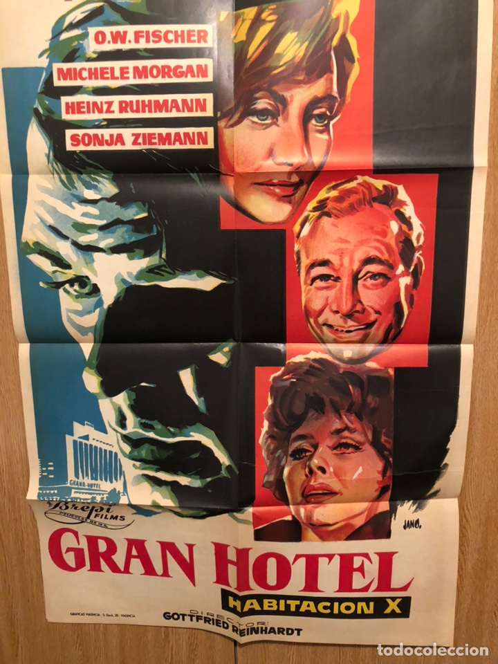 Cinema: Cartel o poster gran hotel habitaci&oacute;n x O W fisher Michele morgan.jano