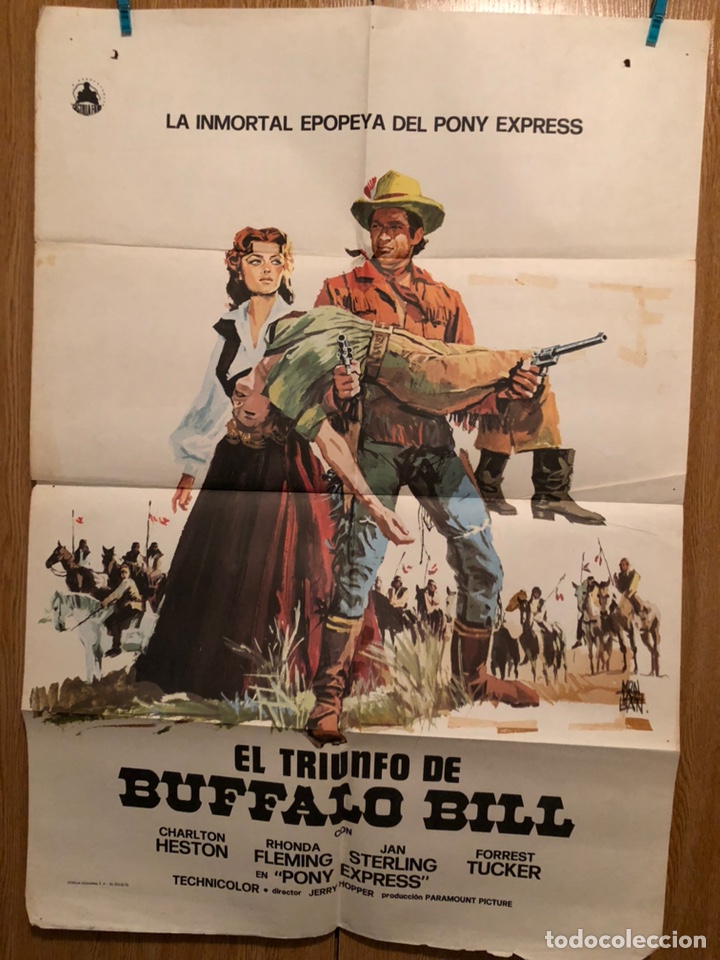 Cinema: Cartel o poster el triunfo de Buffalo bill charlton heston Rhonda fleming