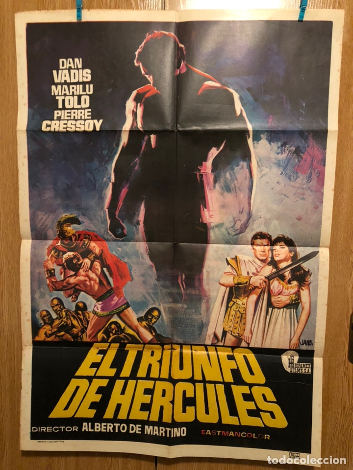 Cinema: Cartel o poster el triunfo de H&eacute;rcules dan vadis.alberto de martino.jano