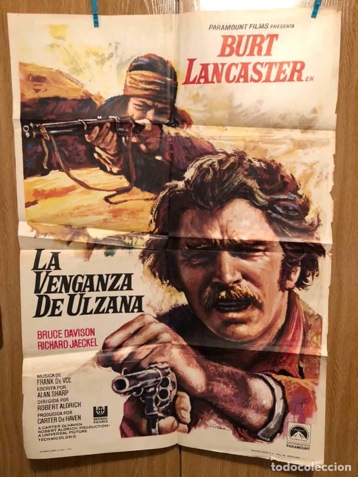 Cin&eacute;ma: Cartel o poster la venganza de ulzana Burt Lancaster