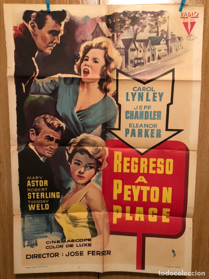 Cin&eacute;ma: Cartel o poster regreso a peyton place carol lynley jeff chandler eleanor parker