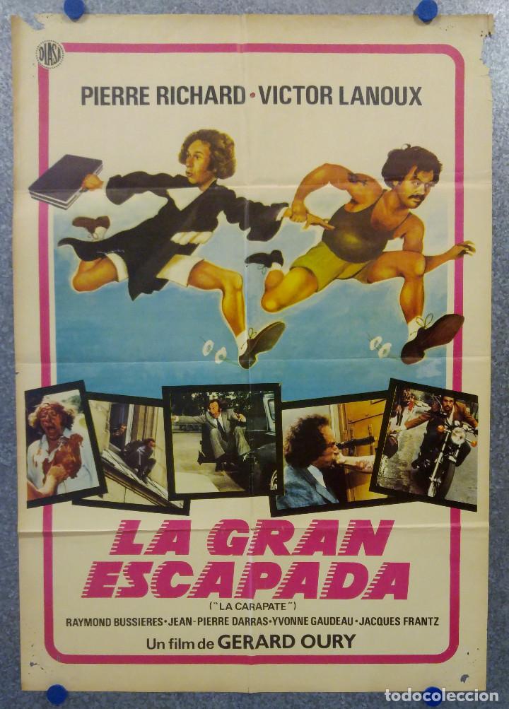 Kino: La gran escapada. Pierre Richard, Victor Lanoux.  POSTER ORIGINAL