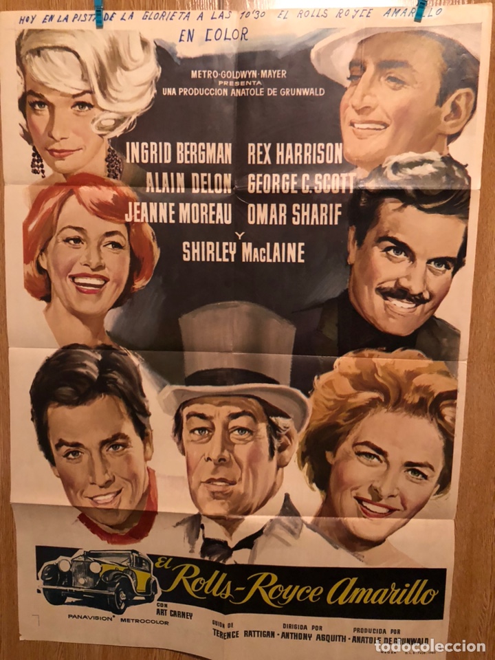 Cinema: Cartel o poster el rolls Royce Amarillo ingrid bergman rex harrison jeanne moreau Omar sharif