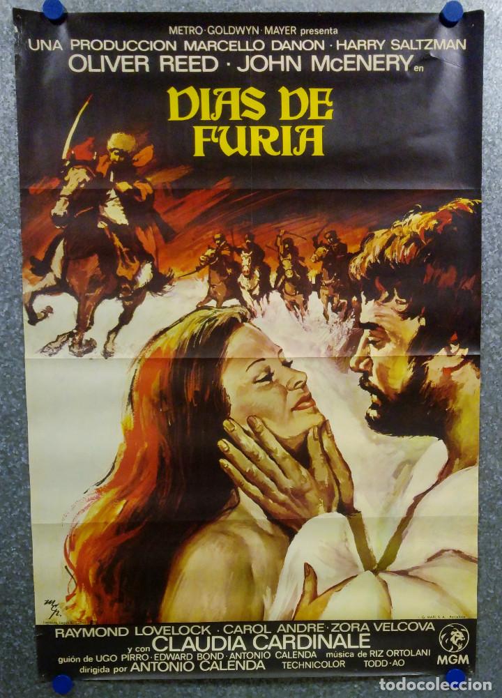 Cinema: D&iacute;as de furia. Oliver Reed, Claudia Cardinale, John McEnery. A&Ntilde;O 1973. POSTER ORIGINAL
