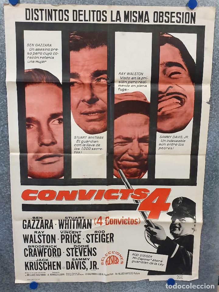 Cin&eacute;ma: Convicts 4. Ben Gazzara, Ray Walston, Sammy Davis Jr. Vincent Price  A&Ntilde;O 1969. POSTER ORIGINAL