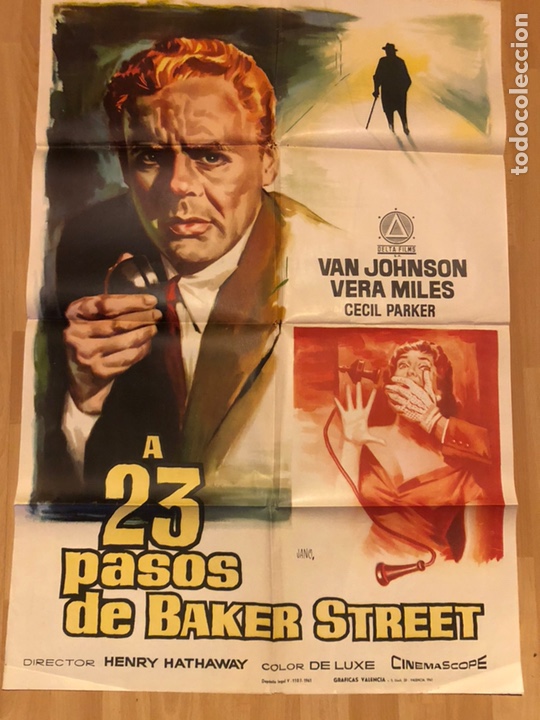 Cine: Cartel o poster a 23 pasos de baker street van johnson vera miles jano
