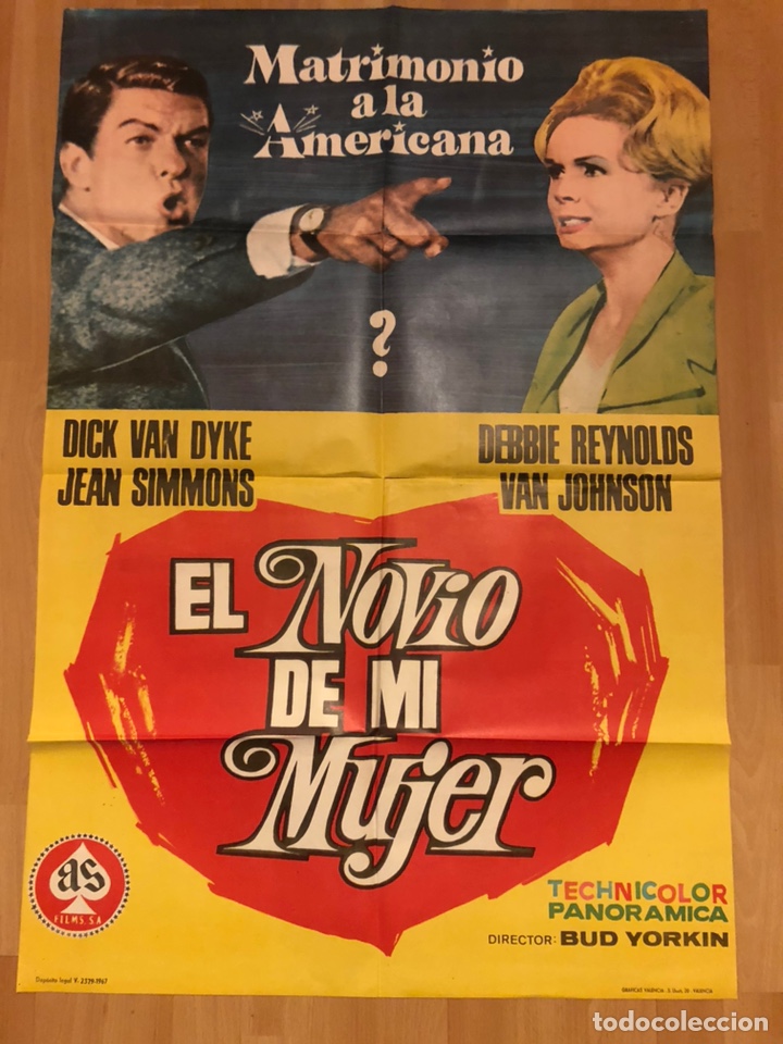 Cine: Cartel o poster as films el novio de mi mujer dick van dyke jean simmons debbie reynolds
