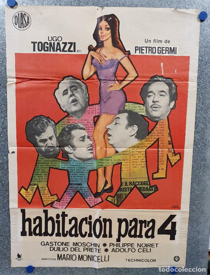 Kino: Habitaci&oacute;n para cuatro. Ugo Tognazzi, Philippe Noiret, Gastone Moschin . A&Ntilde;O 1975. POSTER ORIGINAL