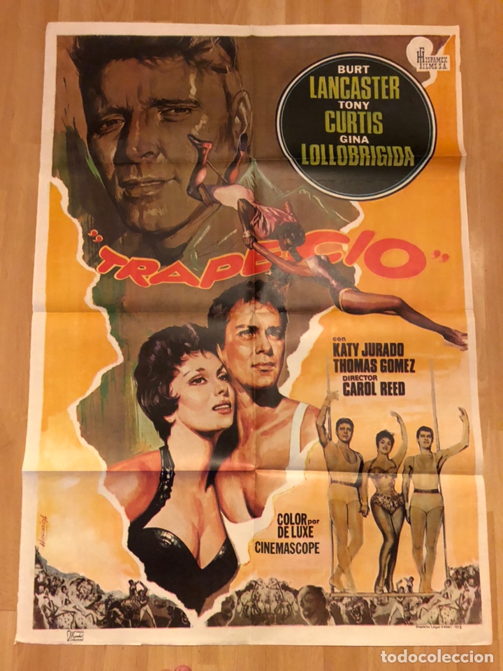 Cine: Cartel o poster trapecio burt lancaster gina lollobrigida tony curtis