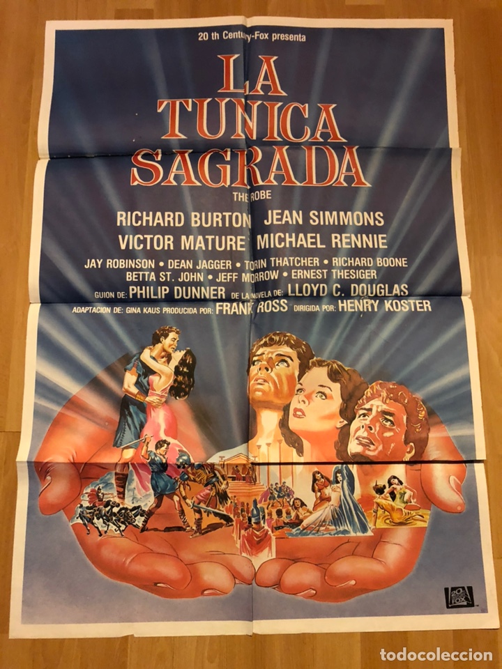 Cine: Cartel o poster la t&uacute;nica sagrada richard burton Victor mature jean simmons