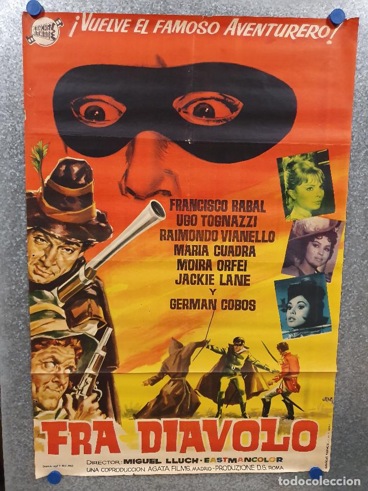 Cinema: FRA DIAVOLO. Ugo Tognazzi, Raimondo Vianello, Francisco Rabal. A&Ntilde;O 1963 POSTER ORIGINAL
