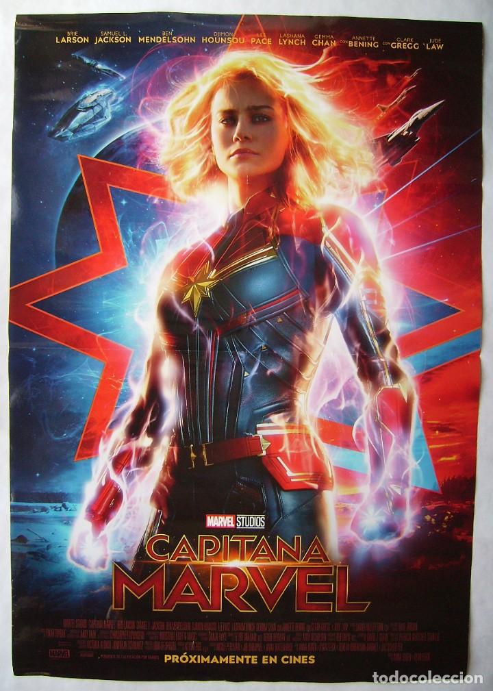 Cine: CAPITANA MARVEL, con Brie Larson. 68 X 98 cms. 2018. - Foto 1