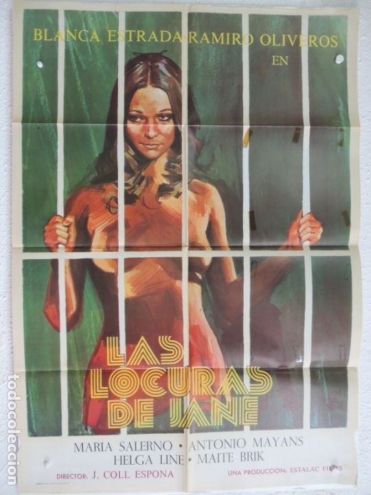 Cin&eacute;ma: las locuras de jane - poster cartel original - blanca estrada helga line antonio mayans r oliveros