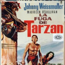 Cine: LA FUGA DE TARZÁ. JOHNNY WEISSMULLER-MAUREEN O´SULLIVAN. CARTEL ORIGINAL 1967. 70X100