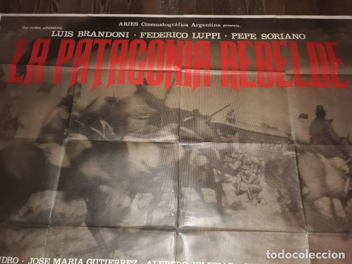 Cinema: La Patagonia rebelde afiche poster doble. Olivera Bayer Luppi  Brandoni 1974
