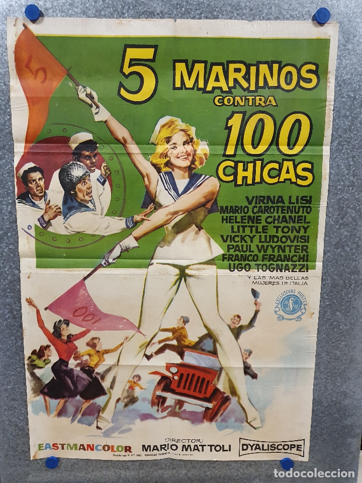 Kino: 5 Cinco marinos contra cien chicas. Virna Lisi, Mario Carotenuto A&Ntilde;O 1963 POSTER ORIGINAL