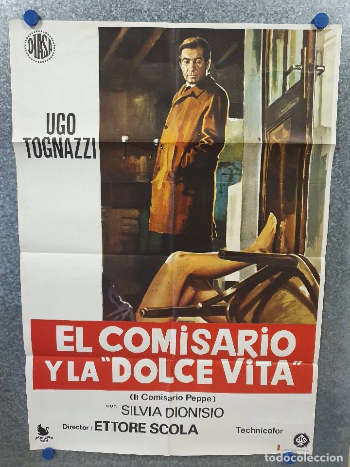 Kino: El comisario y la dolce vita. Ugo Tognazzi, Silvia Dionisio, Tano Cimar  A&Ntilde;O 1975. POSTER ORIGINAL.