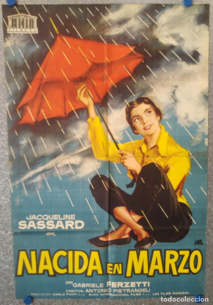 Cinema: Nacida en marzo, Jacqueline Sassard, Gabriele Ferzetti  A&Ntilde;O 1958 POSTER ORIGINAL