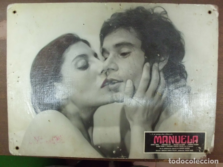 Cinema: CARTEL PUBLICITARIO DE CINE FOTOGRAMA DE LA PELICULA -MANUELA- MEDIDAS 38,8X28,5 CM.   CARTELCI-083