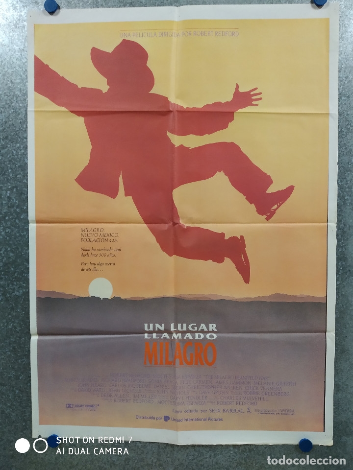 Cinema: Un lugar llamado Milagro. Sonia Braga, Rub&eacute;n Blades A&Ntilde;O 1987. POSTER ORIGINAL
