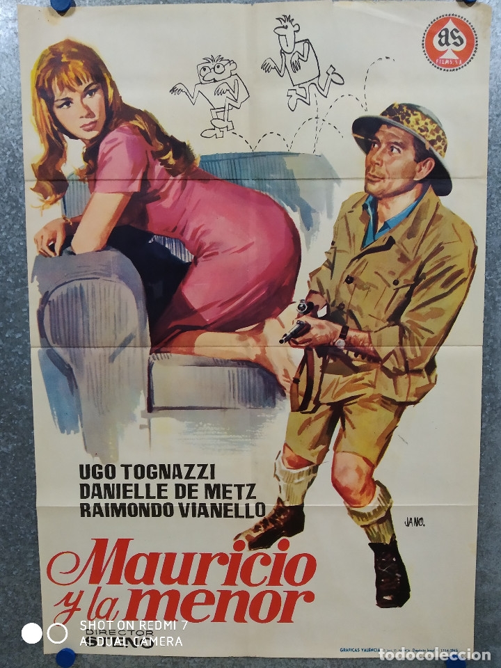 Kino: MAURICIO Y LA MENOR. UGO TOGNAZZI . A&Ntilde;O 1965. POSTER ORIGINAL