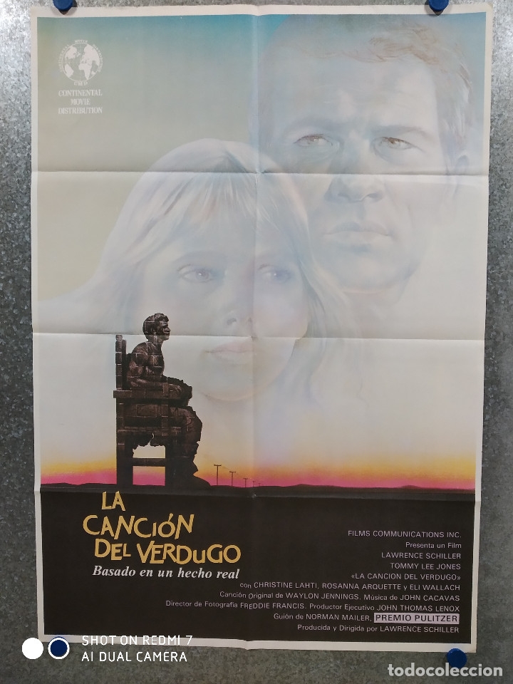 Cin&eacute;ma: La canci&oacute;n del verdugo. Tommy Lee Jones, Rosanna Arquette  POSTER ORIGINAL