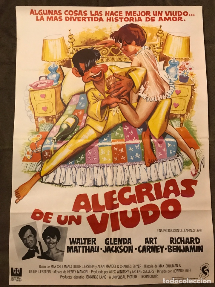 Cin&eacute;ma: CARTEL CINE. Las alegr&iacute;as de un viudo, con Walter Matthau , Glenda Jackson (a.1978)