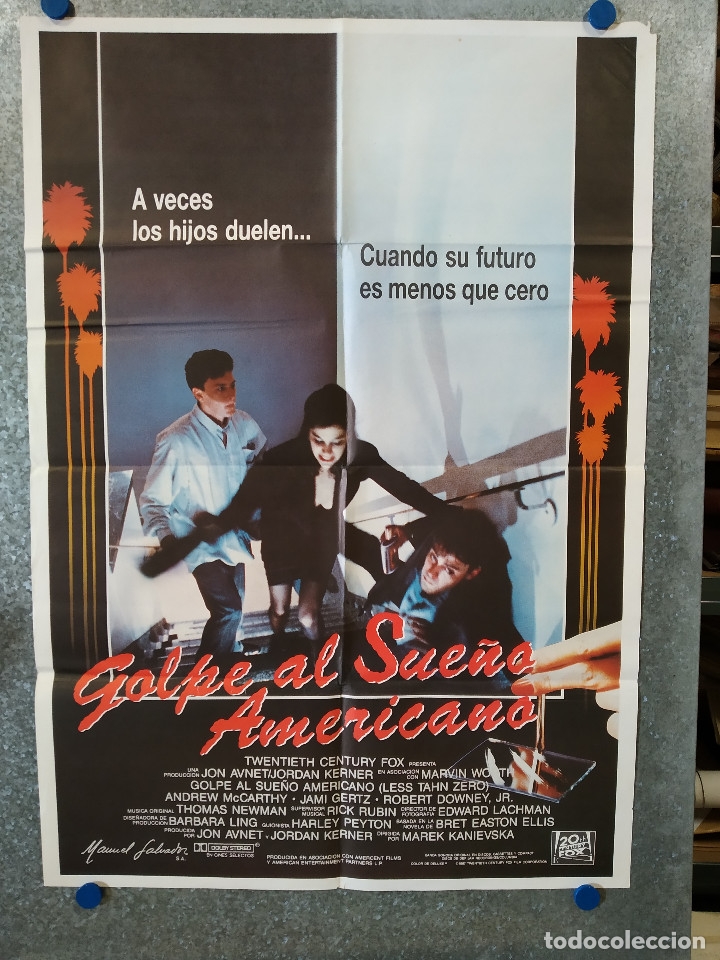 Cinema: Golpe al sue&ntilde;o americano. Andrew McCarthy, Robert Downey Jr., Jami Gertz  A&Ntilde;O 1987 POSTER ORIGINAL