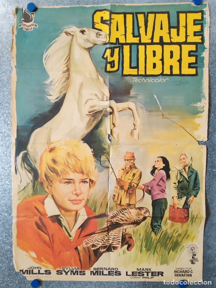 Cinema: Salvaje y libre. John Mills, Mark Lester, Gordon Jackson A&Ntilde;O 1969. POSTER ORIGINAL
