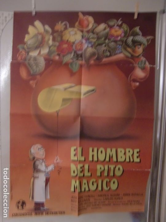 Cin&eacute;ma: cartel original de cine estreno EL HOMBRE DEL PITO MAGICO (1982) Andrea Albani / Carlos Aured