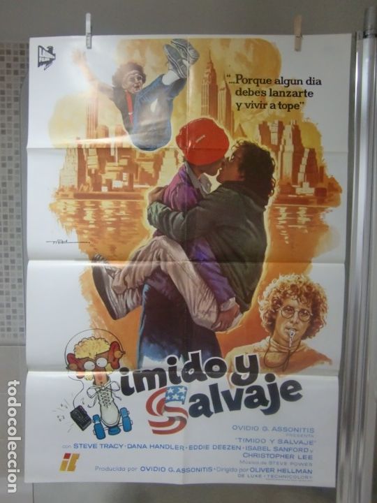 Cin&eacute;ma: cartel cine original estreno TIMIDO Y SALVAJE (1981) Steve Tracy / Eddie Deezen / MAC