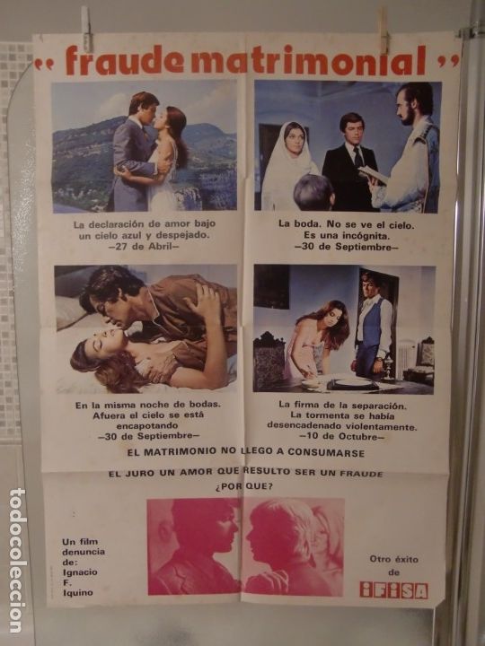Cin&eacute;ma: cartel cine original estreno FRAUDE MATRIMONIAL (1976) Patricia Adriani / Fedra Lorente / I F Iquino