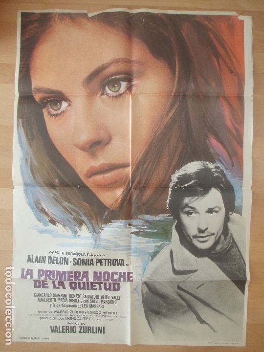 Cine: CARTEL CINE, LA PRIMERA NOCHE DE LA QUIETUD, ALAIN DELON, SONIA PETROVA, 1974, C502