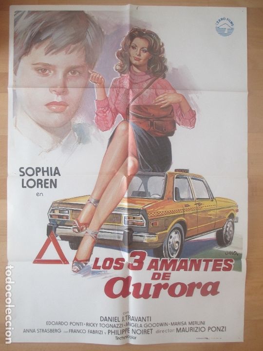 Cin&eacute;ma: CARTEL CINE, LOS 3 AMANTES DE AURORA, SOPHIA LOREN, 1985, JANO, C549