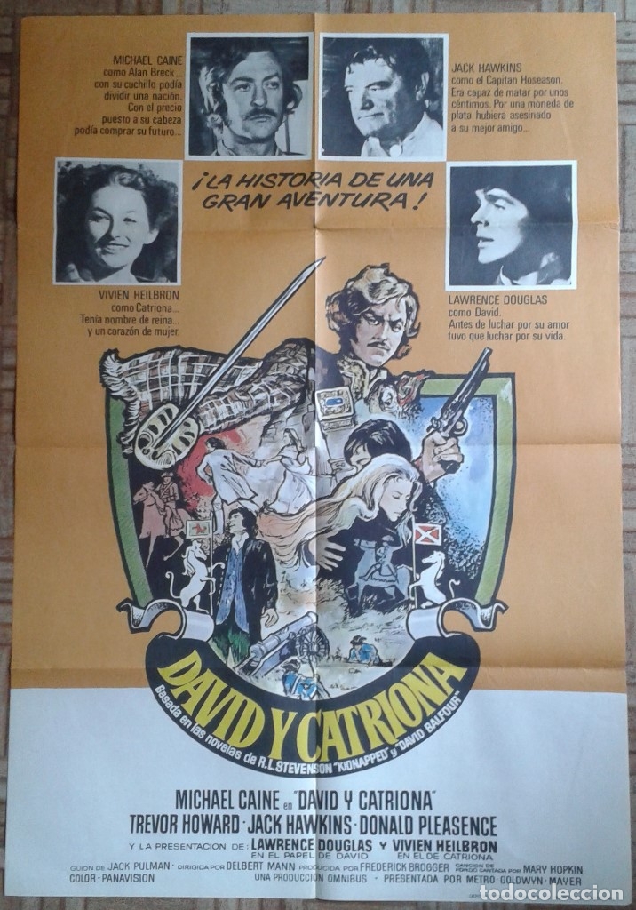 Cin&eacute;ma: DAVID Y CATRIONA. POSTER ESTRENO 70X100CM. MICHAEL CAINE, TREVOR HOWARD