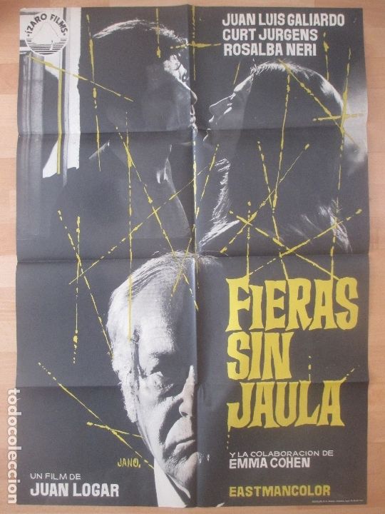 Cin&eacute;ma: CARTEL CINE, FIERAS SIN JAULA, JUAN LUIS GALIARDO, CURT JURGENS, JANO, 1971, C396