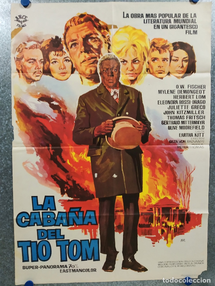 Kino: LA CABA&Ntilde;A DEL TIO TOM. John Kitzmiller, Herbert Lom, Olive Moorefie POSTER ORIGINAL