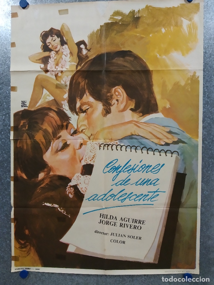 Cinema: Confesiones de una adolescente. Hilda Aguirre, Jorge Rivero A&Ntilde;O 1972 POSTER ORIGINAL