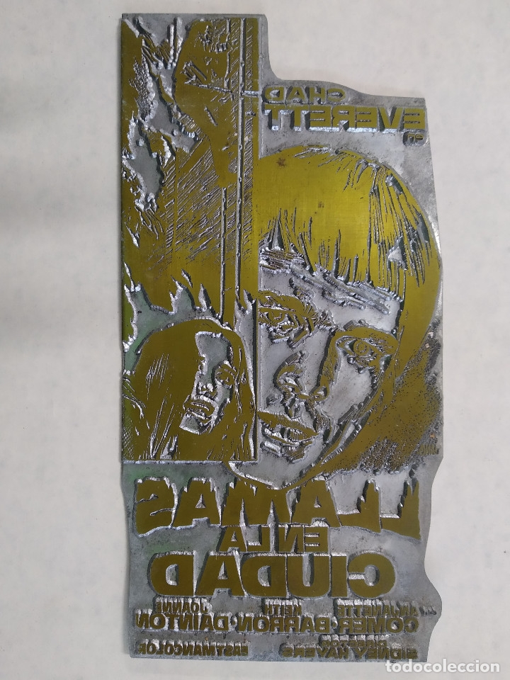 Cine: LLAMAS EN LA CIUDAD. Chad Everett, Anjanette Comer, Keith Barron, PRUEBA DE IMPRENTA DE ZINC