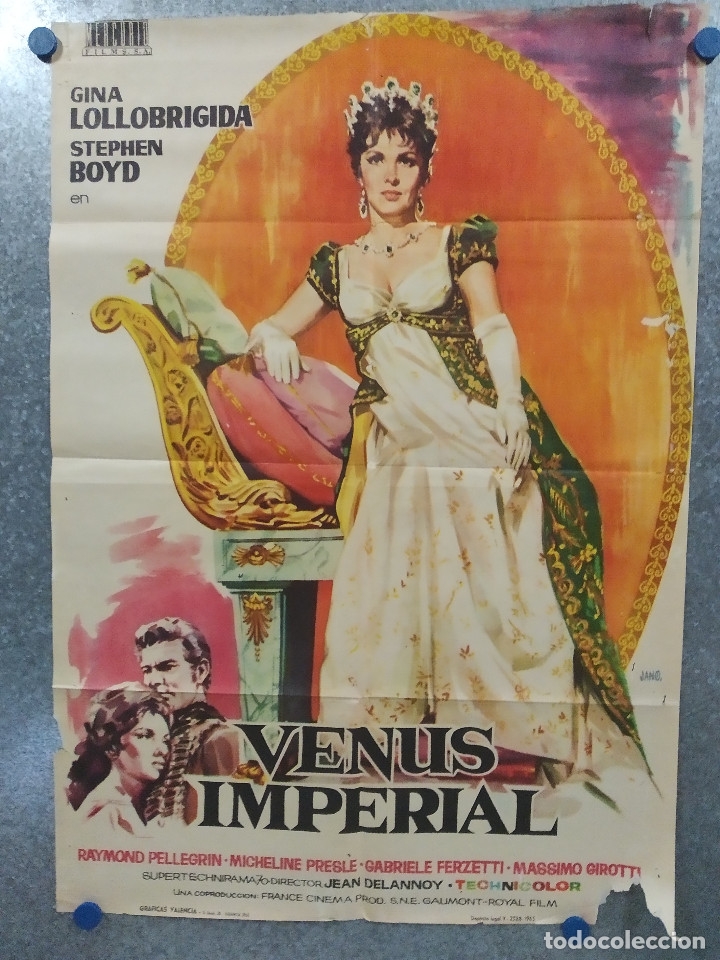 Cinema: Venus imperial. Gina Lollobrigida, Raymond Pellegrin. A&Ntilde;O 1963. POSTER ORIGINAL