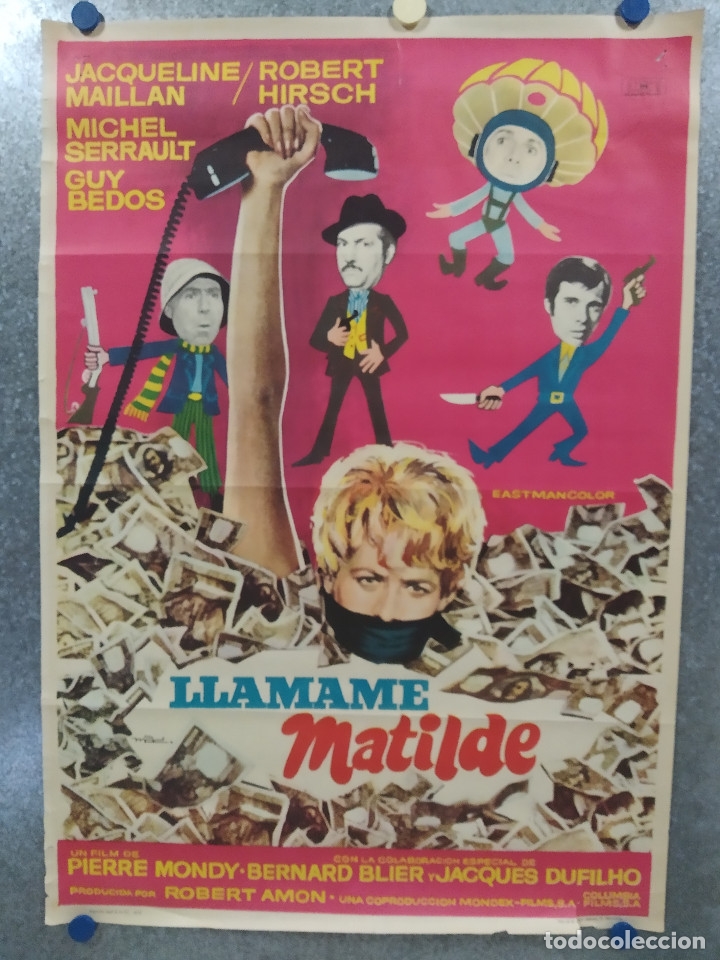 Cinema: Appelez-moi Mathilde (Ll&aacute;mame Matilde). Jacqueline Maillan, Michel Serrault A&Ntilde;O 1970 POSTER ORIGINAL