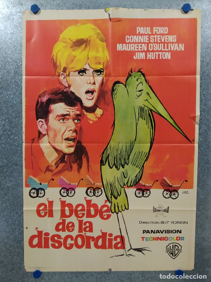 Cine: El beb&eacute; de la discordia. Paul Ford, Connie Stevens, Maureen O'Sullivan  A&Ntilde;O 1966. POSTER ORIGINAL