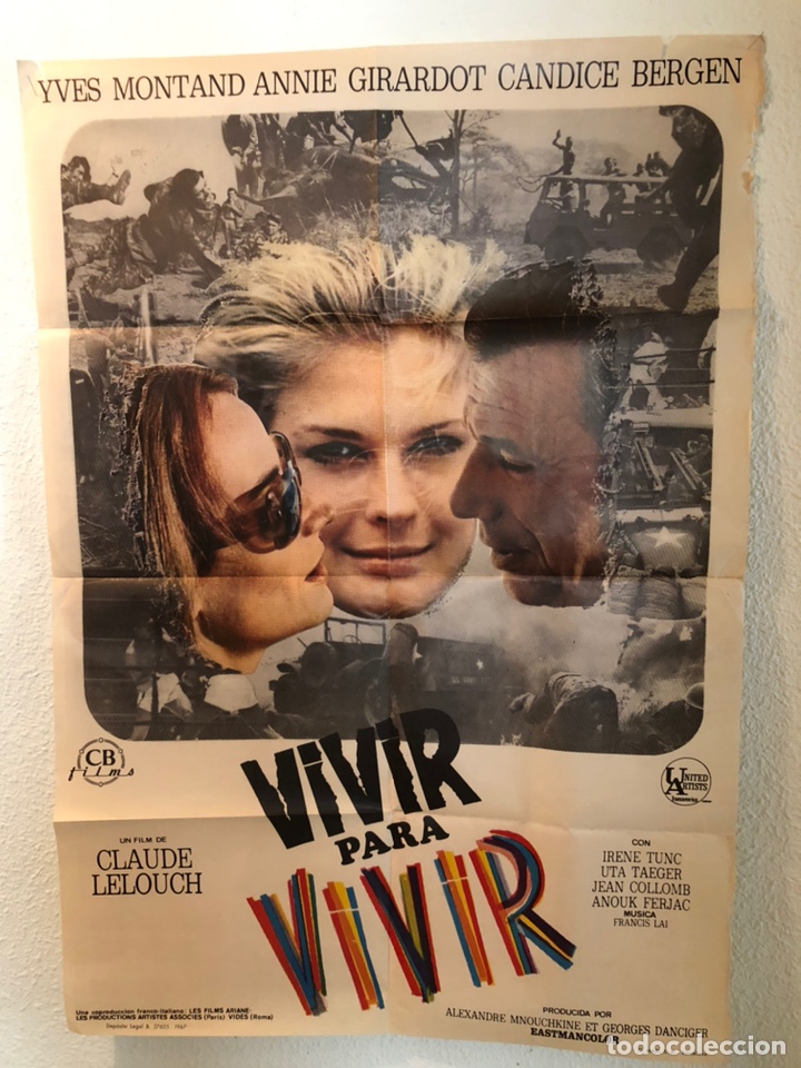 Cin&eacute;ma: Cartel o poster vivir para vivir yves montand annie girardot candice bergen claude lelouch